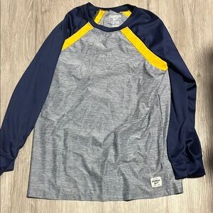 OshKosh B'gosh Navy and Gray Long Sleeve Shirt with Yellow Accents